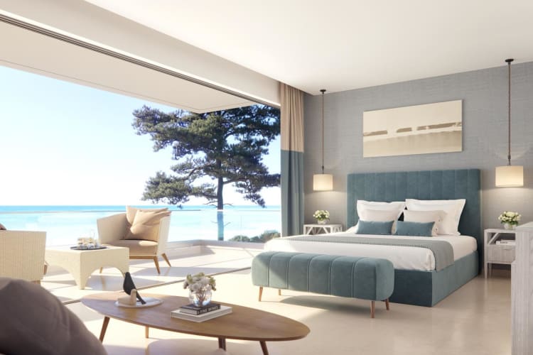 Double Room bed and outdoor